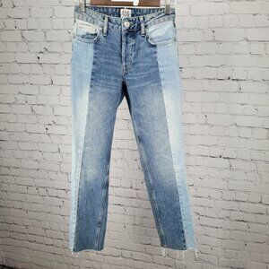 BDG Blue Denim 100% Cotton Jessye Distressed Two Tone Jeans Size 24 (24x28.5)